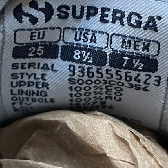 Superga 2750 JCOT Classic Toddler/Kids Grey Cotton Lace Up Sneakers Girls 8.5 - Picture 3 of 3